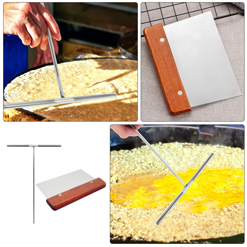1 مجموعة الفولاذ المقاوم للصدأ فطيرة صنع أداة كريب مفرشة المطبخ المنزلية فطيرة كريب صانع مكشطة ملعقة الموزع أداة