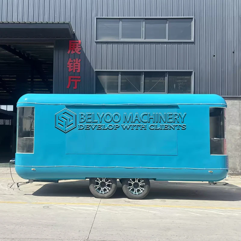 

Belyoo Food Truck Fully Equipped Full Kitchen Taco BBQ Pizza Hot Dog Ice Cream Coffee Cart Customized Outdoor Mobile Restaurant