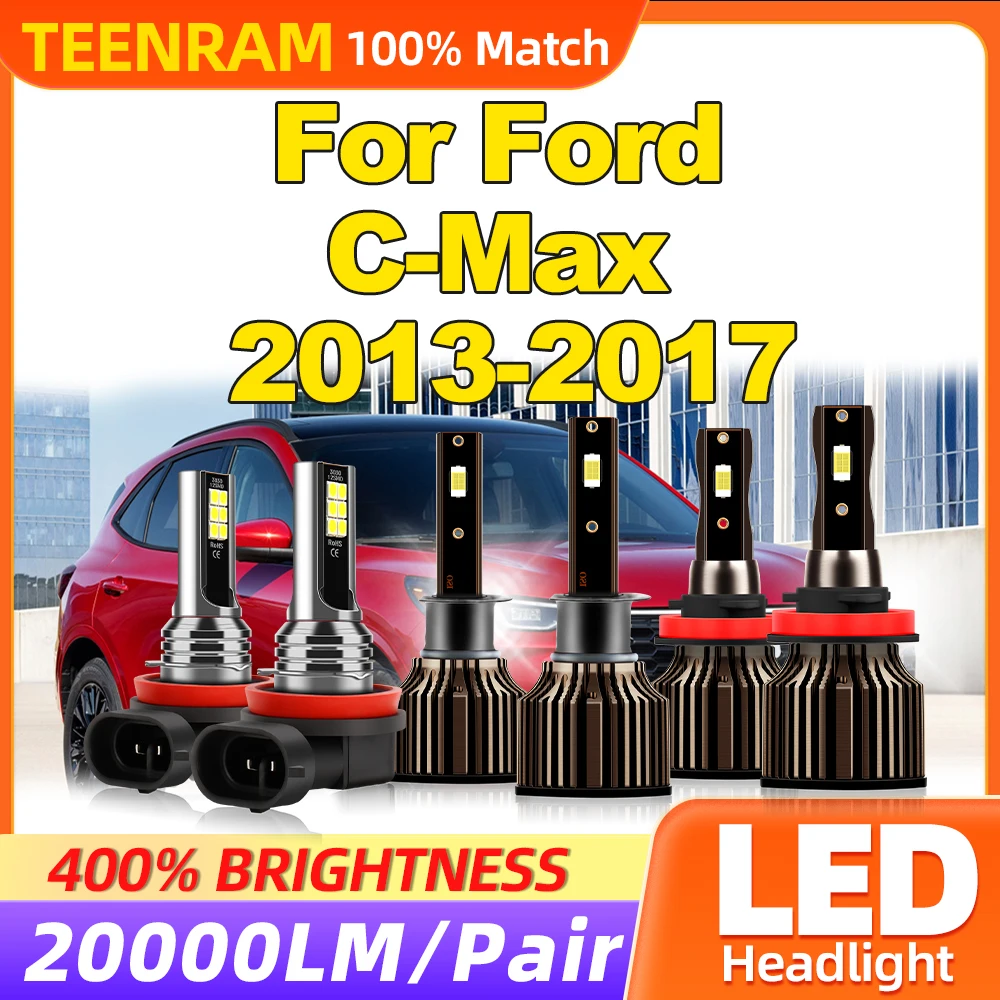 

LED Headlight Bulbs 60000LM Auto Headlamps With Fan 12V Plug and Play Car Fog Lights For Ford C-Max 2013 2014 2015 2016 2017