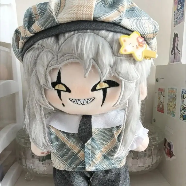 

Anime Circus Pierrot 20cm Nude Body Plush Doll Toys Soft Stuffed Plushie 129