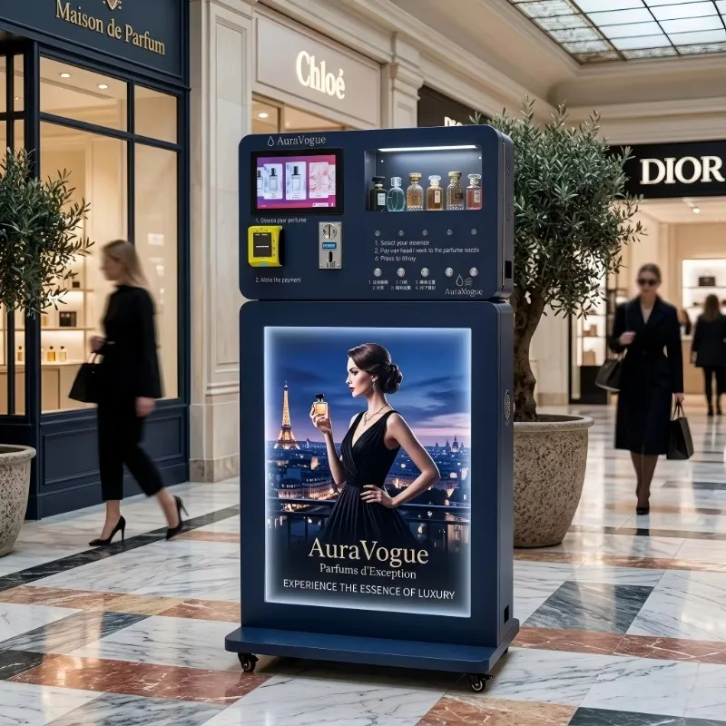 Floor Standing Smart Perfume Sampling Machine Automatic Spray Tester Touch Screen Dispenser for Perfume Bar Mall