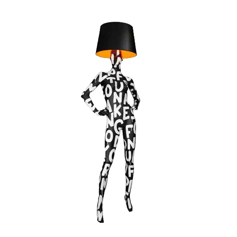 Manekin motif cat warna kreatif, mode lampu meja lantai, ornamen ukiran kepribadian FRP