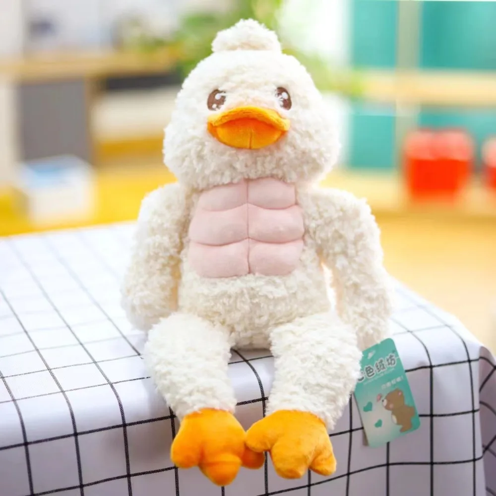 

Plushies Strong Frog Plush Toy Interactive Fluffy Muscular Duck Stuffed Animal Cartoon Handmade Soft Muscle Frog Doll Kids Gifts
