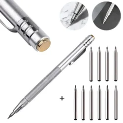 Scriber à pointe en carbure de tungstène, stylo de gravure, pointe de marquage, stylo à tracer diamant, verre, céramique, métal, outils à main de marquage, 11 pièces