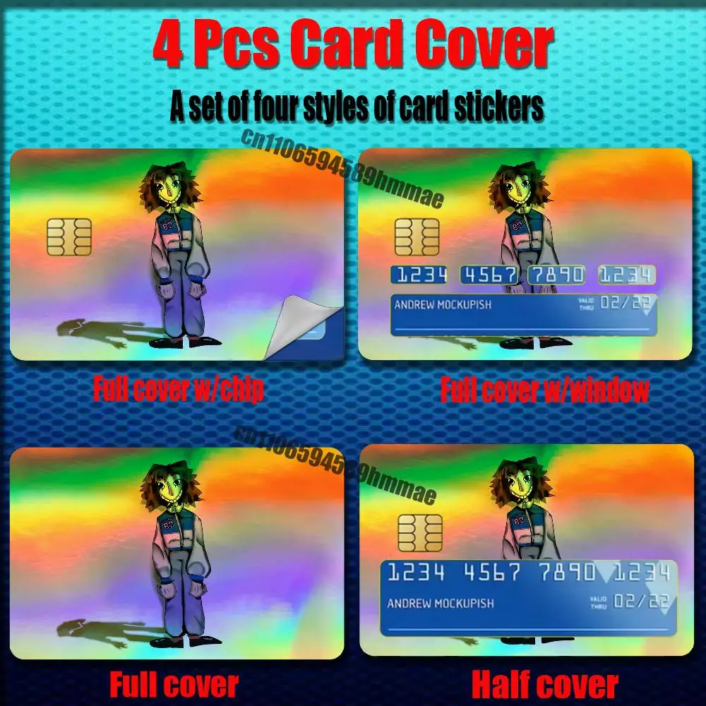 For The New Walten Files Rosemary Walten Credit Bank Sticker ID Access Card Cover Skin Rainbow Color Laser Stickers Film