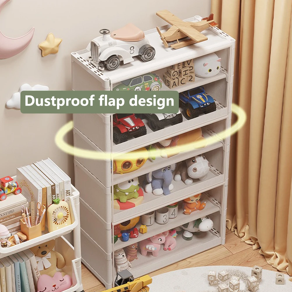 

7-ярусный контейнер для хранения с прозрачной откидной дверцей, органайзер для обуви, полка-шкаф для сумок, книг, одежды