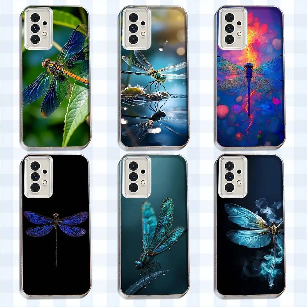 

Animal D-Dragonfly-ys Phone Case For Samsung S24,30,21,22,23,20 FE,lite,PIus,Ultra,5G,Note,9,10 Transparent Cover