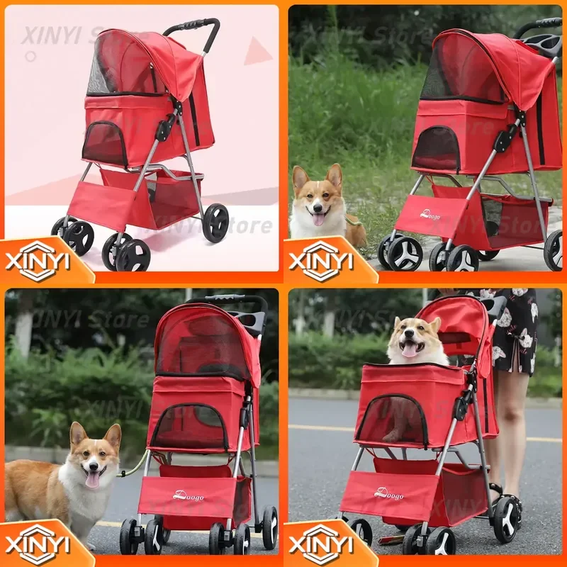 for Simple European Style Minimalist Pet Strollers Lightweight Foldable Cat Dog Stroller Modern Home Go Out Pet Carrier