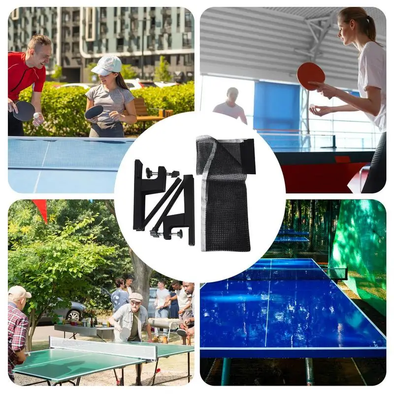 Table Tennis Mesh Frame Set Removable Type Ping-Pong Net Clamps Anti Slip Net Frame Sturdy Table Tennis Equipment With Mesh For