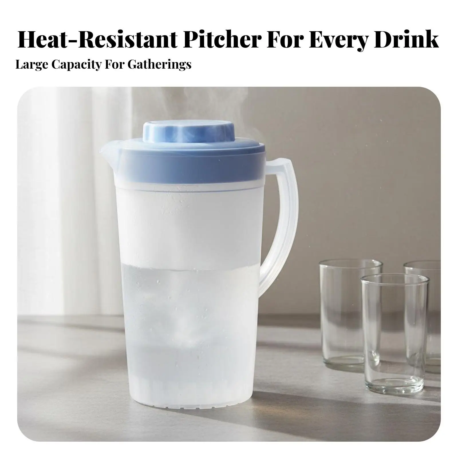 5 Pieces Large Capacity Cold Water Kettle Heat Resistant Pitcher with Lid