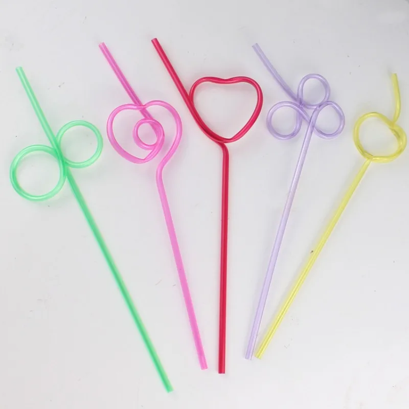 Engraçado Encaracolado Canudos, Colorido, Único, Flexível, Tubo para Crianças, Festa de Aniversário, Decoração de Bar