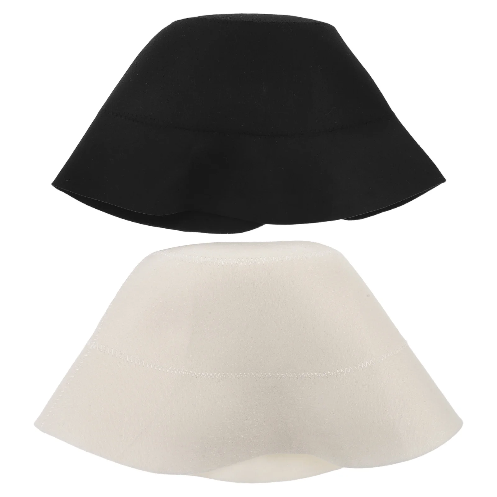 

2Pcs Felt Sauna Hat Wool Bath Cap Breathable Insulating Headwear Bucket Hat for Steam Room Spa Russian Sauna Accessories