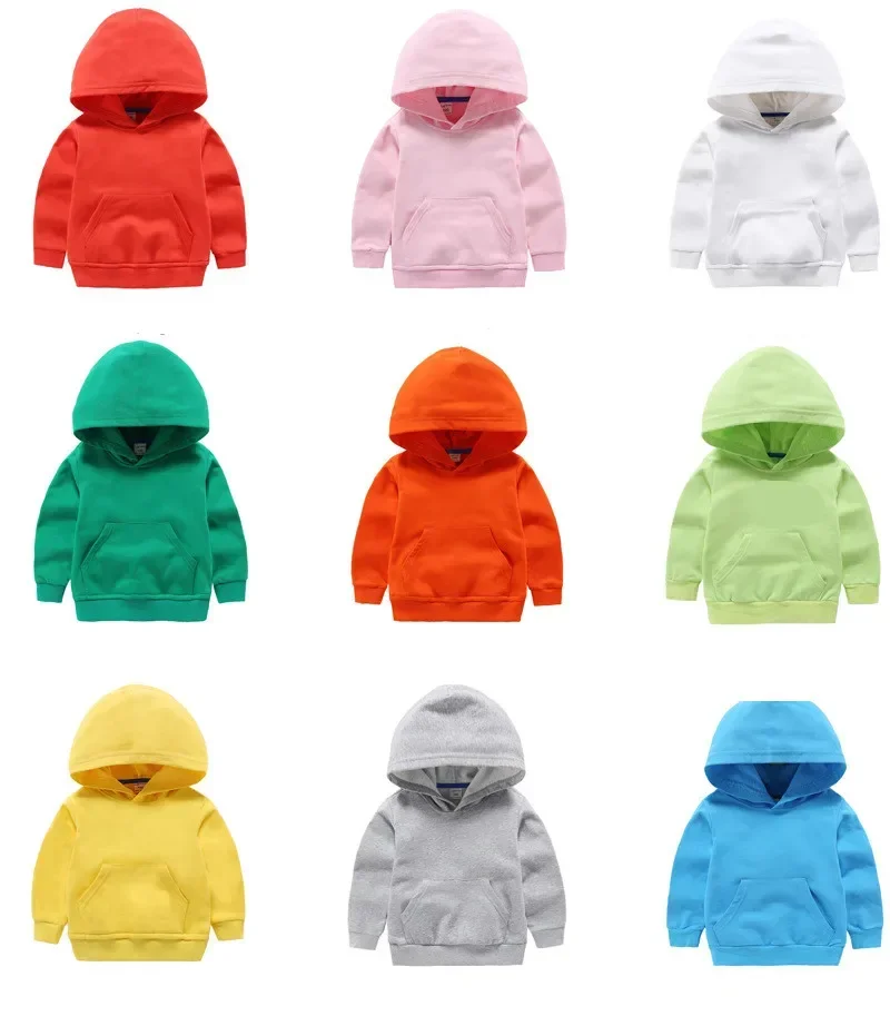 

Hoodies Sweatshirts Boys Girls Fashion Solid color Red Black Gray Pink Autumn Winter fleece Hip Hop Hoody kids Brand Casual Tops