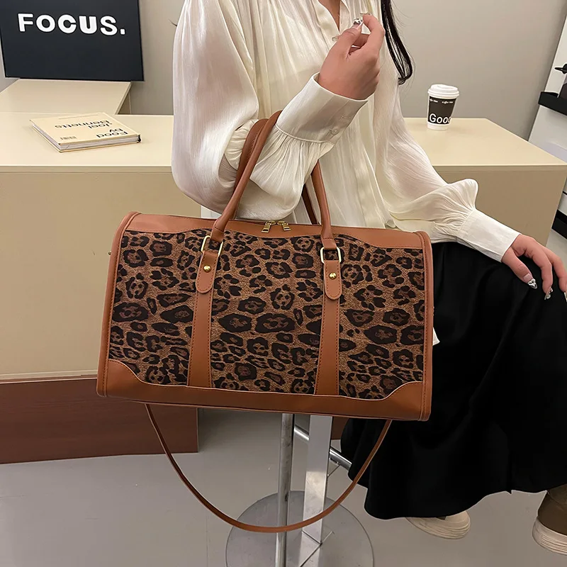 

Женская большая сумка с животным принтом 202, просторная винтажная сумка через плечо, регулируемая сумка через плечо с верхней ручкой, универсальная ретро-сумка