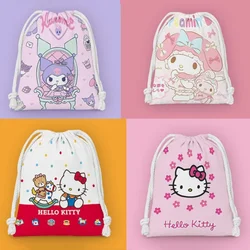 Kawaii sanrio pocket coulisse hello kitty cartoon small bag storage bag kuromi my melody Melody cosmetic bag anime portatile