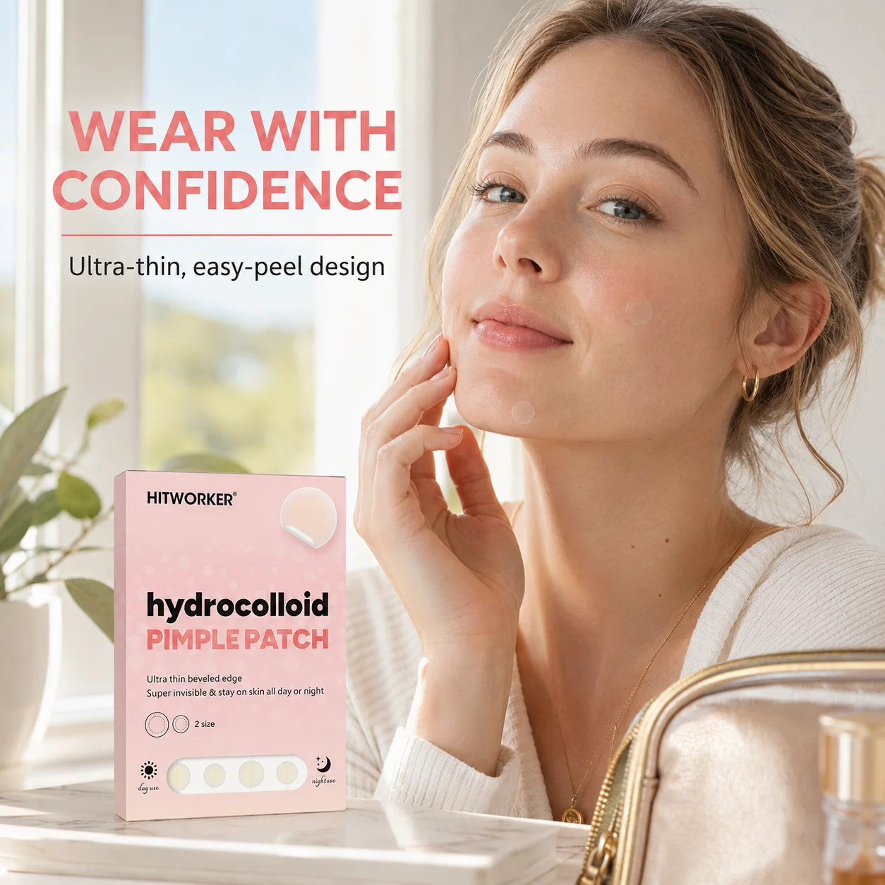 369Pcs Clear Hydrocolloid Blemish Cover Dots Set, Round Invisible Patches for Daily Wear, Transparent Seamless Stickers for Face