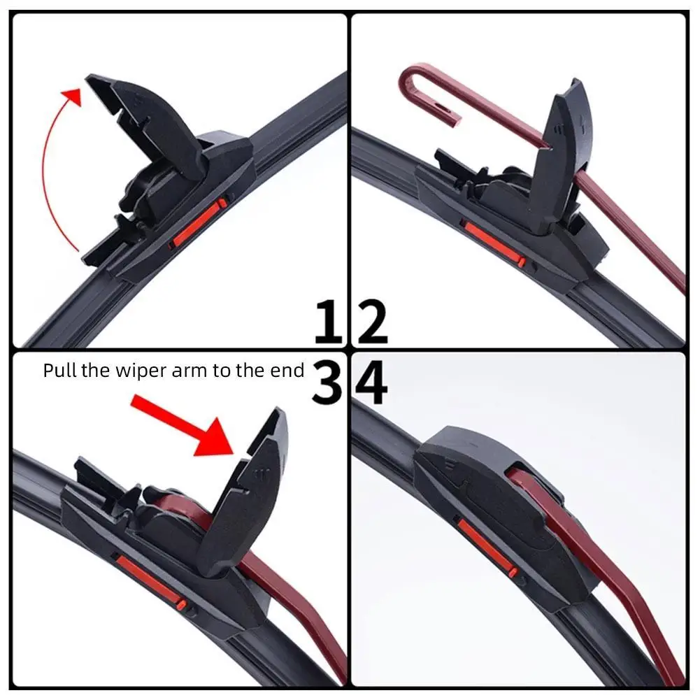 Car Windshield Wiper Blades Universal Water Repellent Bracketless Frameless Rubber Layer Wipers Blades Double Soft Wiper Car