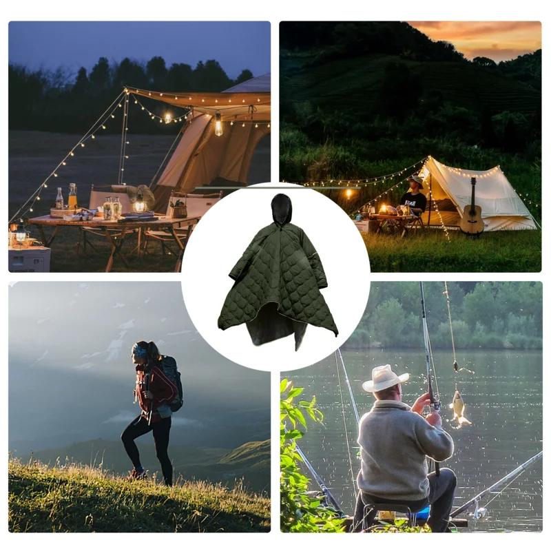 Lazy Cloak Sleeping Bag Unisex Portable Outdoor Waterproof Camping Warm Sleeping Quilt Winter Travel Poncho Fishing Cloak Cape