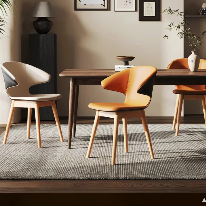 Mid-Century Dining Chairs Minimalist Conference Seating Scandinavian Style Reception Chair Home Learning Office Desk Chair