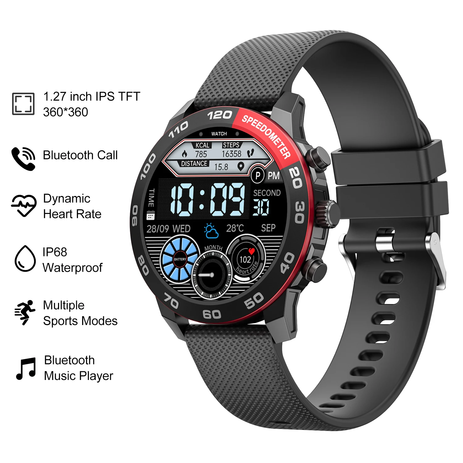 Smart Watch Dial Call Answer Call Fitness Bracelet Blood Pressure/Oxygen Monitor Multi Sports Modes IP68 Waterproof Smartwatch