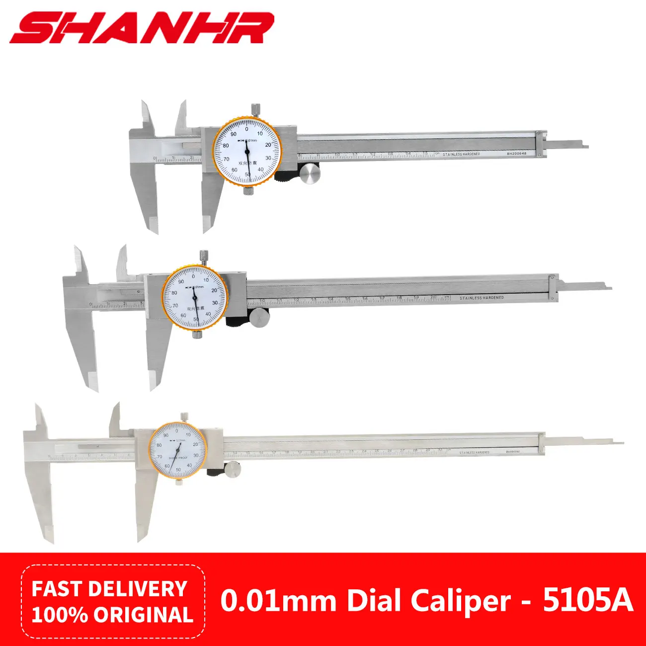 SHANHR Double Shock Proof  Dial Calipers Precision Vernier Caliper Micrometer Dial Caliper Vernier Gauge