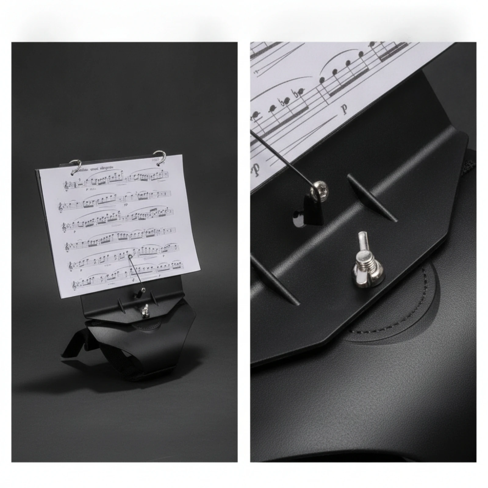 Flute Marching Lyre with Flip Folder Adjustable Marching Music Holder with Flip Folder Compact Long-Lasting for Flutists
