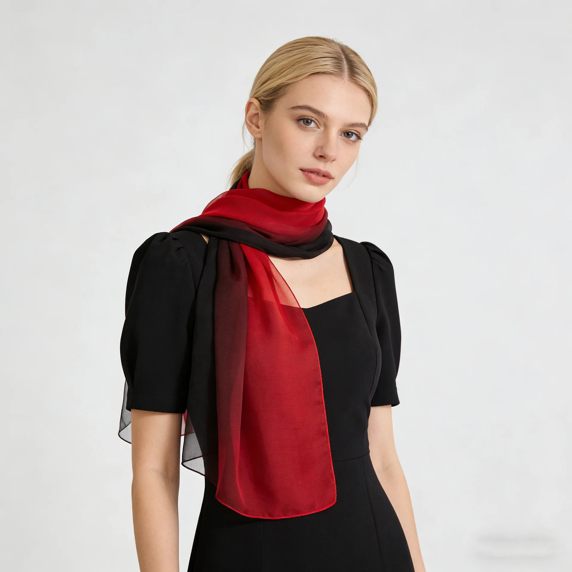 Mode Vier Jahreszeiten Frauen Einfarbig Dünne Weiche Strand Dünne Seidige Georgette Schal Schals Lange Wraps Strand Sonnencreme Hijab – Detail 11
