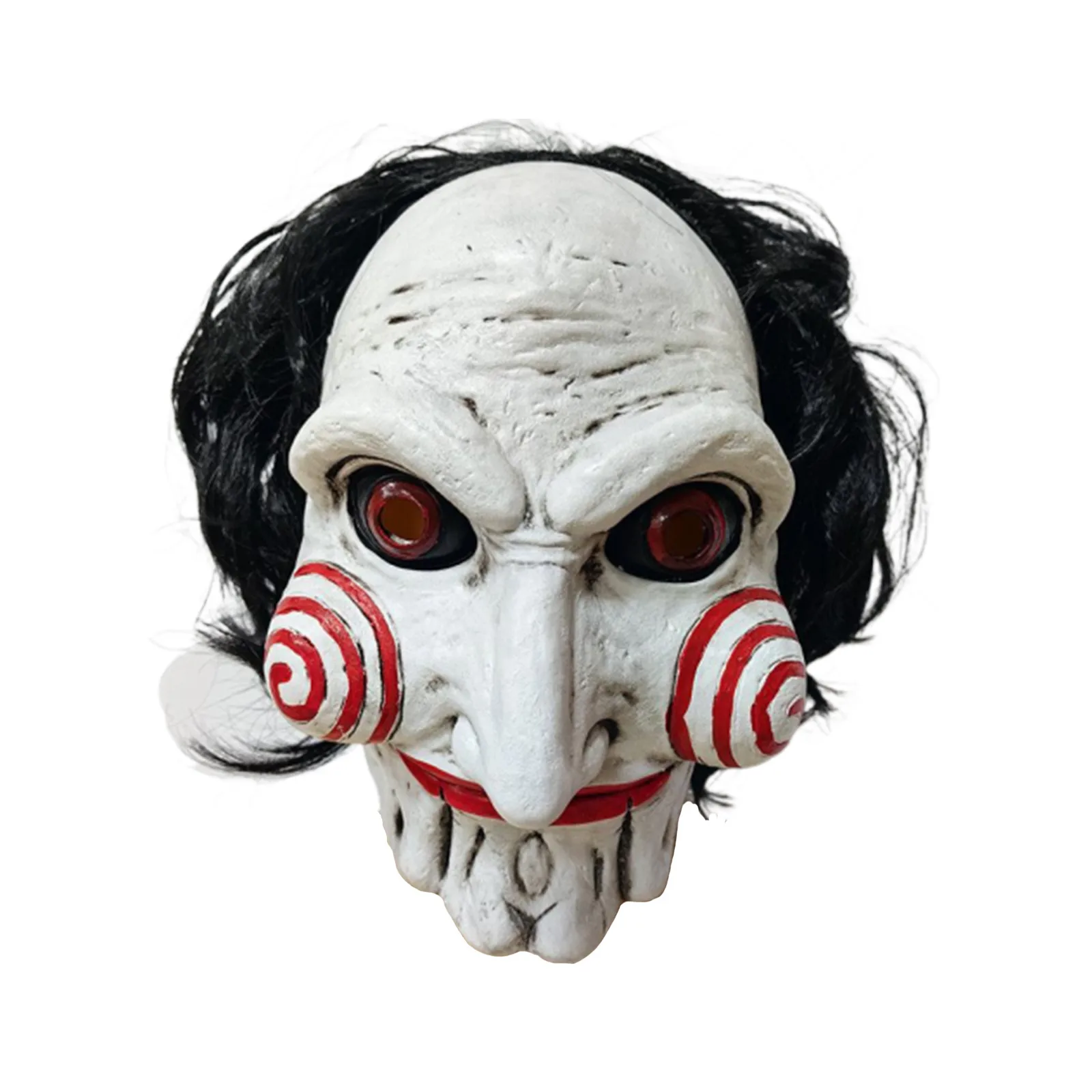 Horror Halloween Props Mask terror Demon jigsaw saw Mask Cosplay Spiral Scary Clown Full Head Mask Cosplay Killer Latex Mask