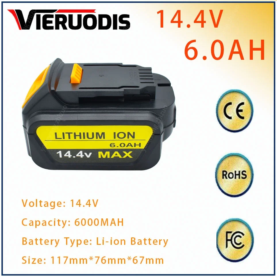 

for Dewalt 14.4V 6.0AH/8.0AH power tools battery DCB140 DCB141 DCB142 DCD735L2 DCF835C2 DCF835L2 DCL030 lithium-ion battery