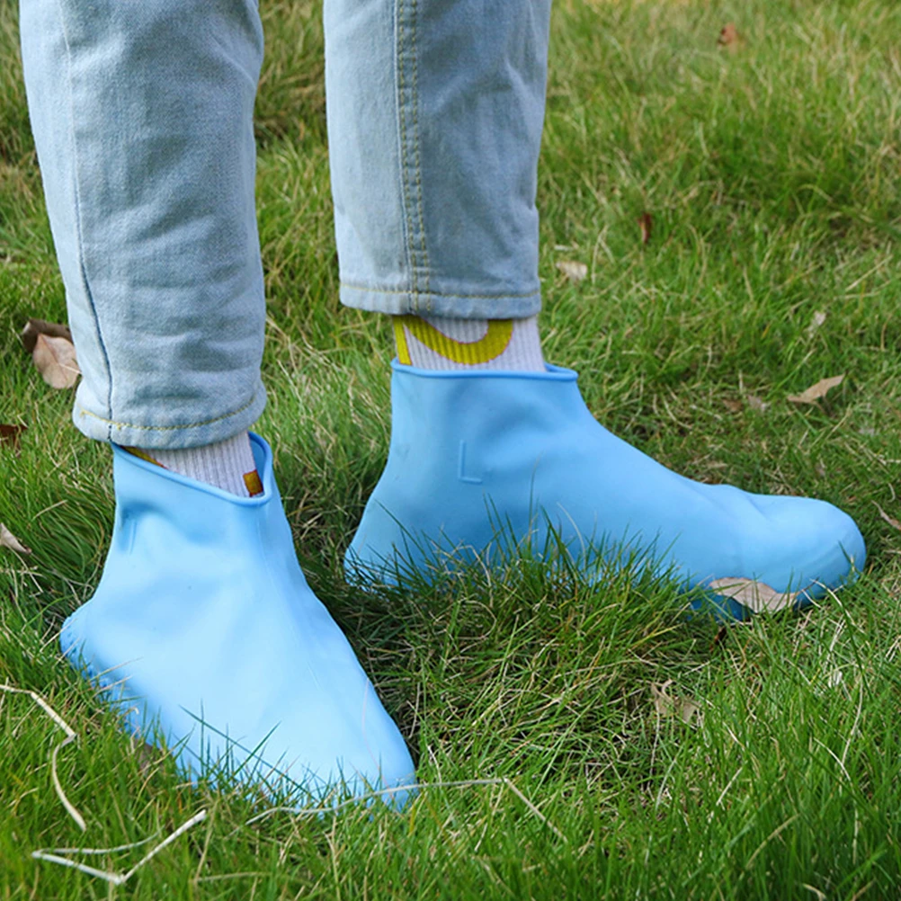 2 пары водонепроницаемых бахил, силиконовый чехол для обуви, противоскользящие бахилы, защита для ботинок для путешествий, кемпинга, пляжа, снега, дождя