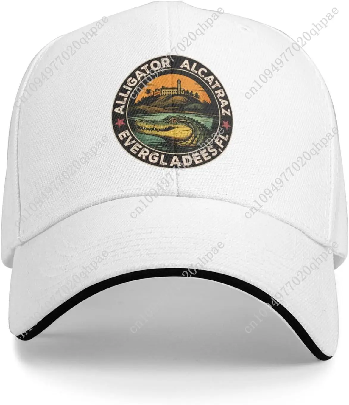 

Florida Everglades Alligator Alcatraz Hats for Women Baseball Cap Classic Washed Running Hats Quick Dry