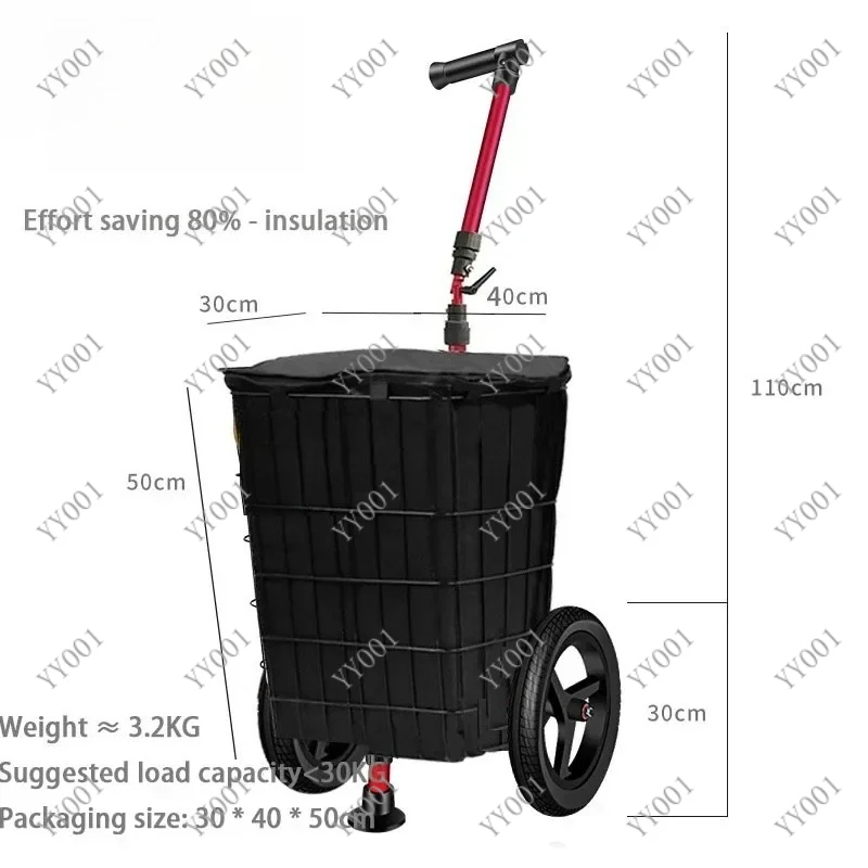 Outdoors Rear Mounted Campsite Vehicle Continuous Bicycle Trailer Silent Tires Camping Storage Natural Hiking Accessories