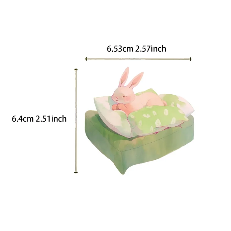 Autocollant en PVC animaux roses et verts, décoration esthétique coréenne, scrapbooking, fournitures de papeterie, comptabilité à la main pour les enfants, 10 pièces, 30 pièces, 50 pièces