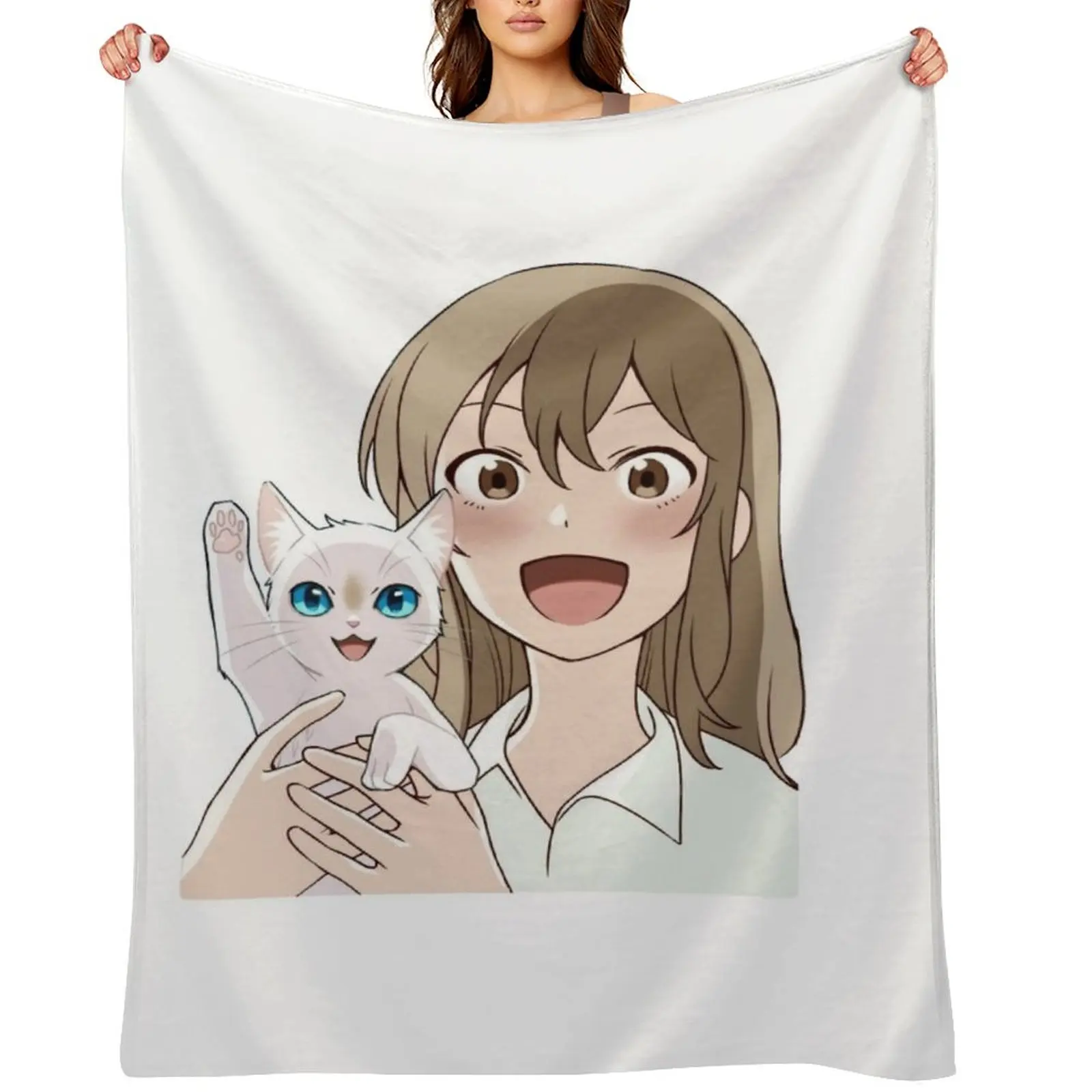 

A whisker away - Happy Sasaki & Taro fanart Throw Blanket Soft Big Bed Custom Hairys Blankets