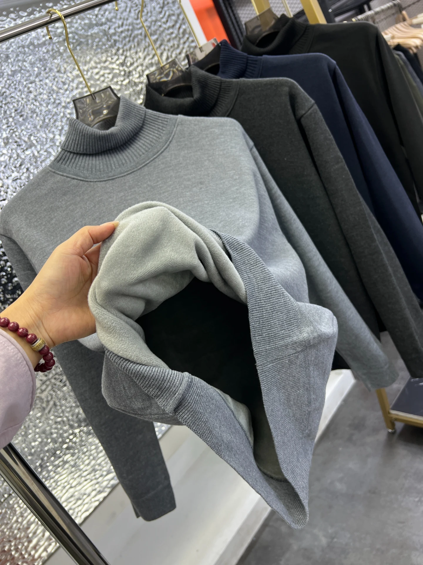 

Теплый однотонный вязаный свитер с высоким воротником, детский бархатный внутренний мужской модный универсальный зимний повседневный свитер Long Sve