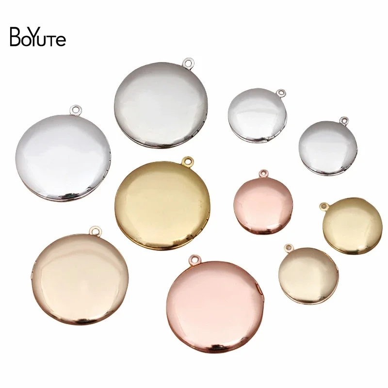 

BoYuTe (10 Pieces/Lot) Round 32MM 20MM Metal Brass Plain Pendant Locket Diy Photo Locket Pendant Charms Wholesale