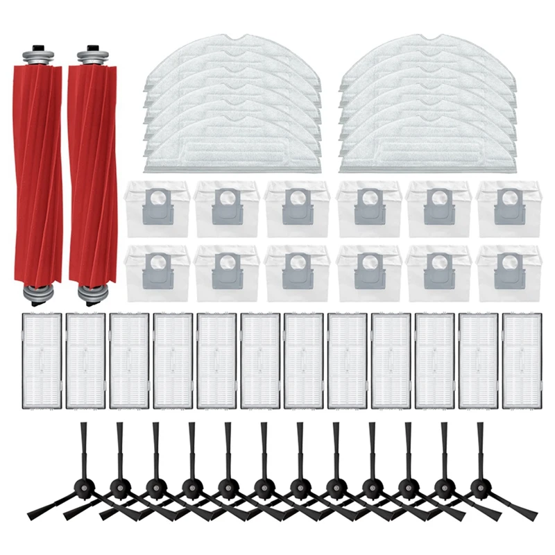 

Сменные детали для Roborock S7 Max, основной ролик, боковая щетка, фильтр НЕРА, насадка на швабру, тканевый мешок для пыли, аксессуары
