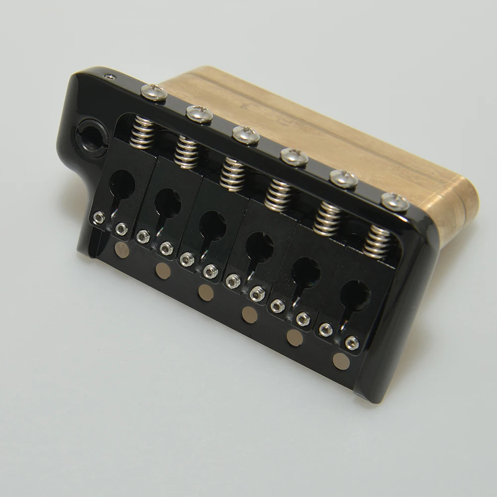 Black Color Guitar Tremolo Bridge for PRS Style Knife Edge CNC Machined Ultra 52.5mm Brass 6 Screws for ST Electric Guitar