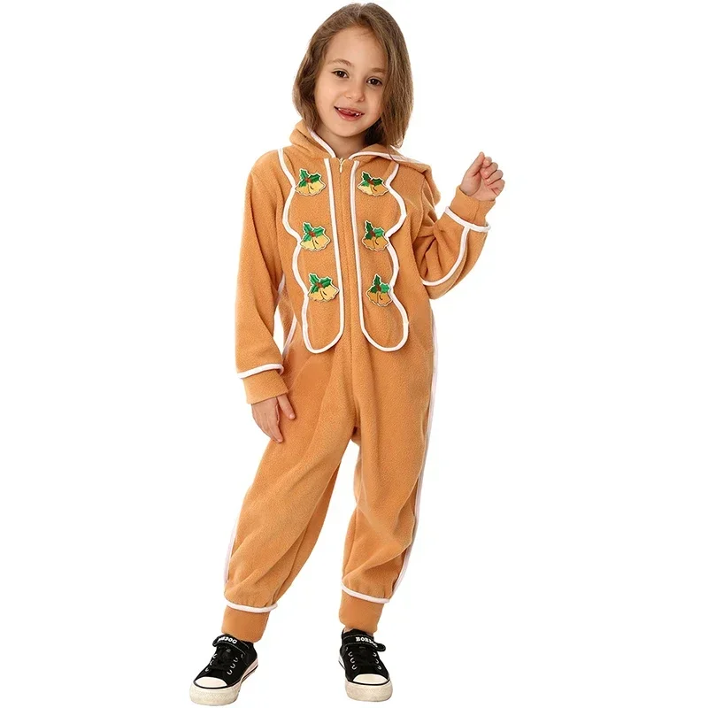 2024 nuovo arrivo adorabile unisex Capodanno vacanza cosplay bambini Natale tuta bambino costume da uomo di pan di zenzero