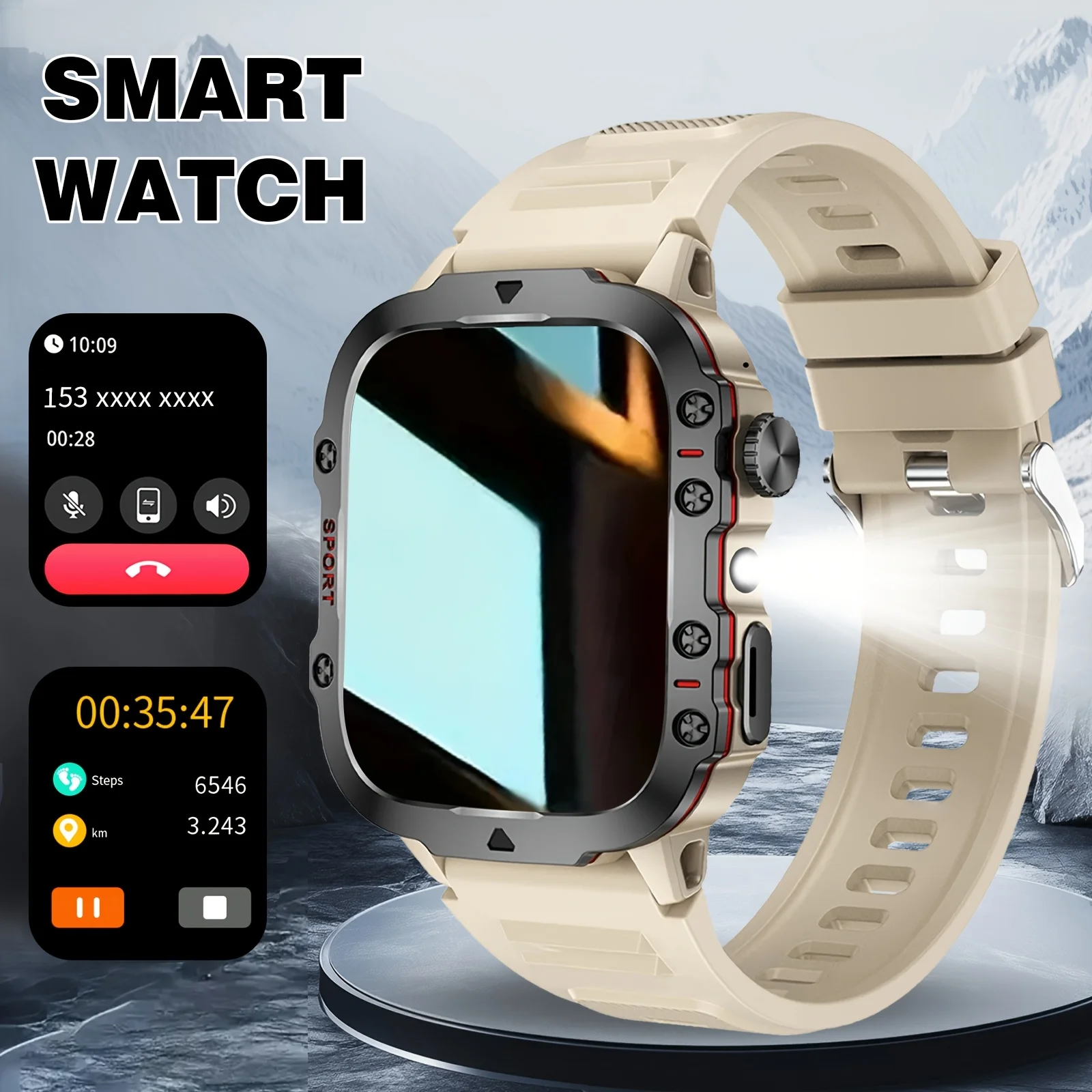 

2026 New Smart Watch,Wireless Call, HD Screen, Outdoor Fitness Tracker, Multiple Sports Mode, Sedentary Reminder, Message Push, Music Control,Suitable for IPhone & Android Phones
