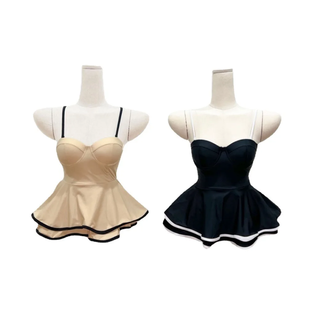 2024 New Ruffle One Piece Swimsuit Off The Shoulder Swimwear Women Swimsuit Deep-V Bathing Suits Beach Wear Swim Suit