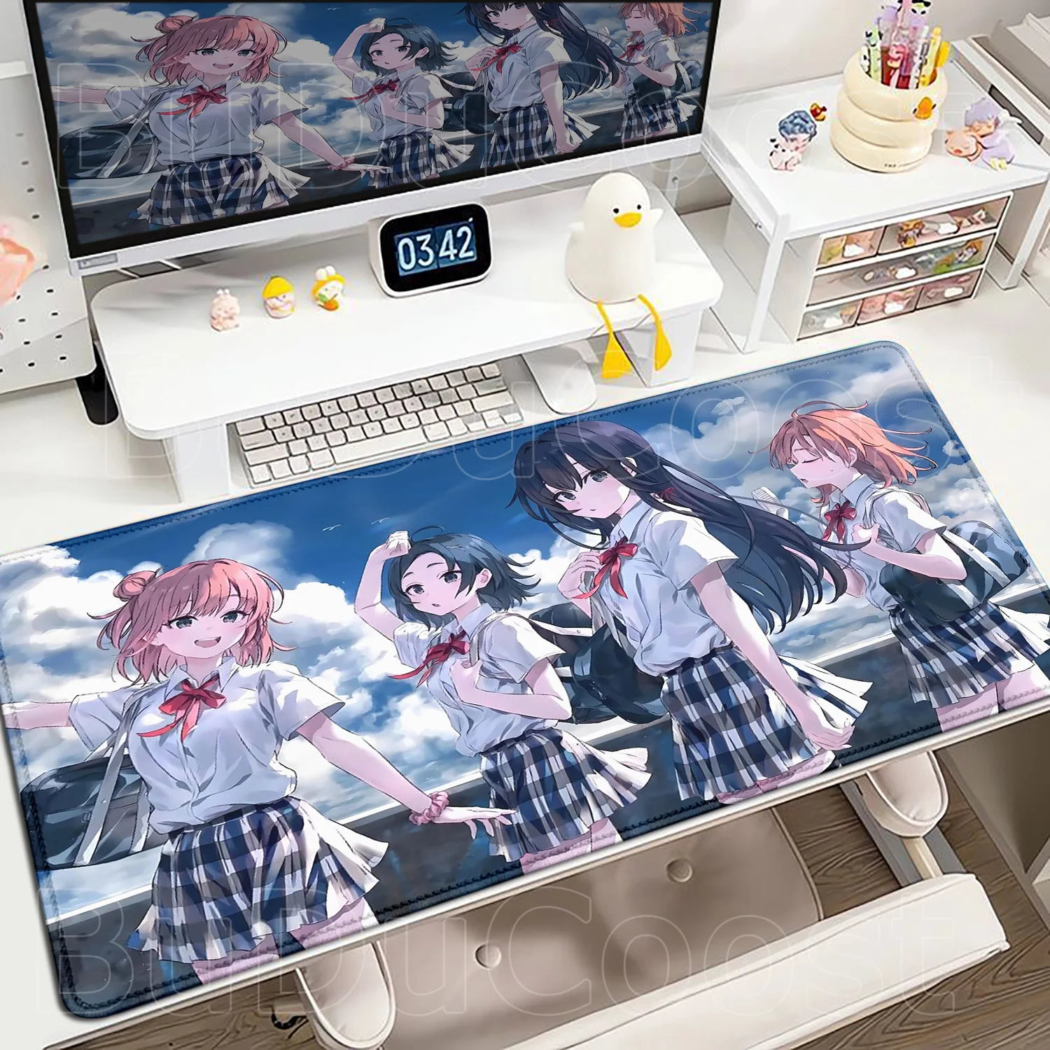 

Anime My Teen Romantic Comedy SNAFU Mouse Pad Pretty Girl Yukino Yui Yuigahama Mousepad Non-slip Rubber Keyboard Large Desk Mats