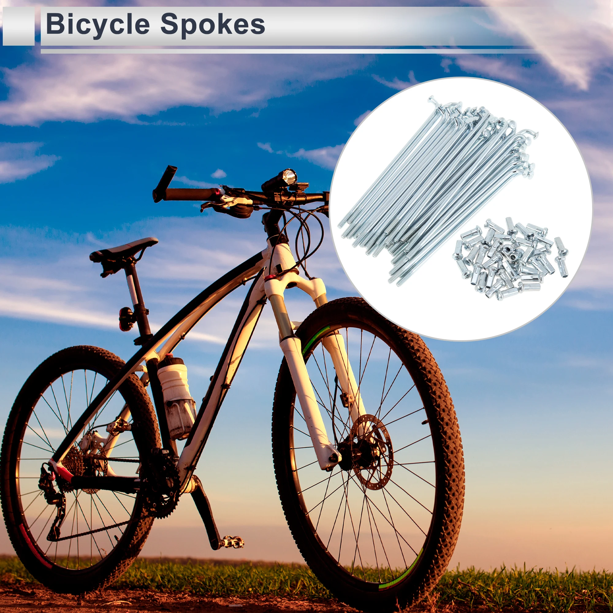 X Autohaux 36 Stück 12G J Bend Fahrrad-Stahlspeichen 69 mm 76 mm 82 mm 87 mm 92 mm 100 mm 105 mm-249 mm Fahrradspeichen mit Nippeln – Detail 1