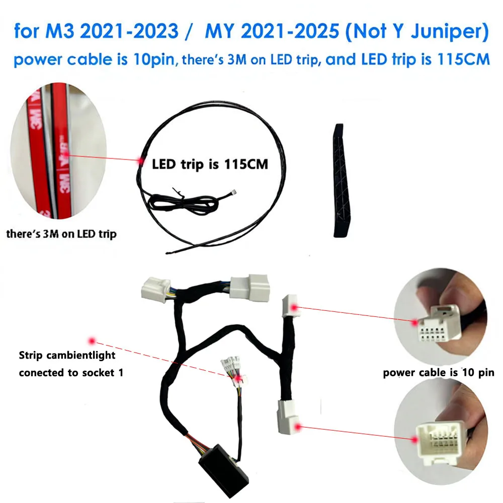 Intelligentes Lüftungsschlitz-Ambientelichtsystem Totwinkel-Überwachungssystem BSD für Tesla New Y YL Juniper Model 3 Highland Model 3 Y 2021+ – Detail 1
