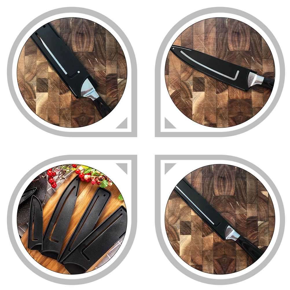 

6 Pcs Plastic Knife Protectors Cutter Cover Kitchen Gadget Simple Sleeve for Blade Safety ABS Material Not Easy Deform