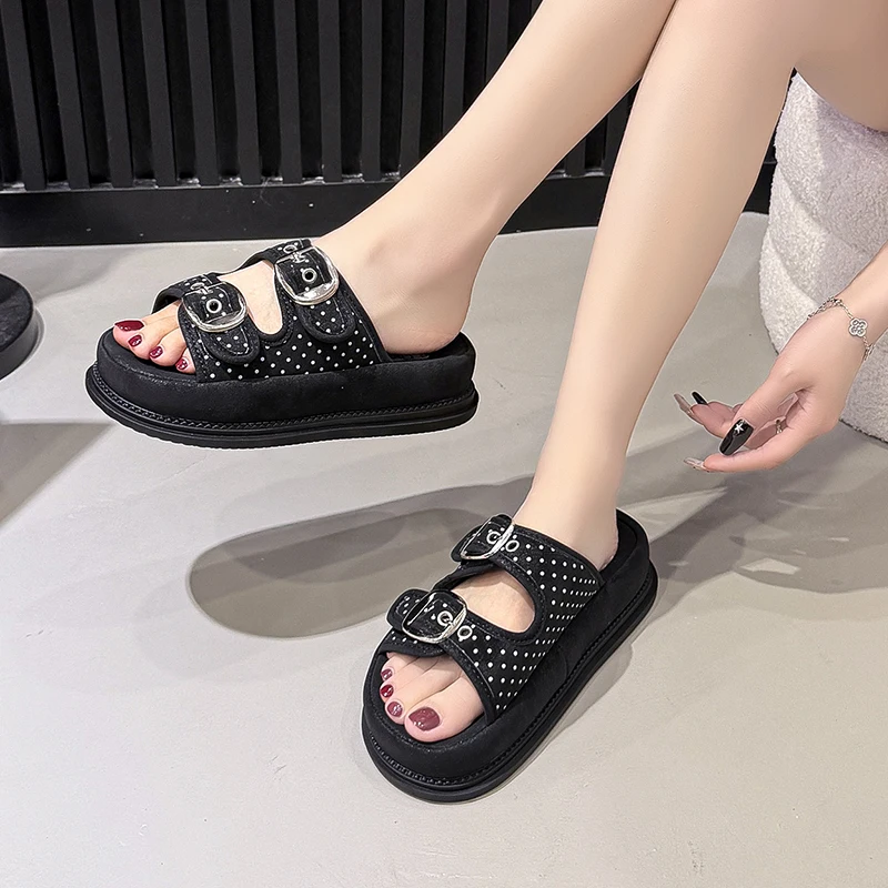 

Elegant Leisure Matching Ladies Summer Flat Sandals All Match Anti Slip Style Student Outdoor Daily Shoes