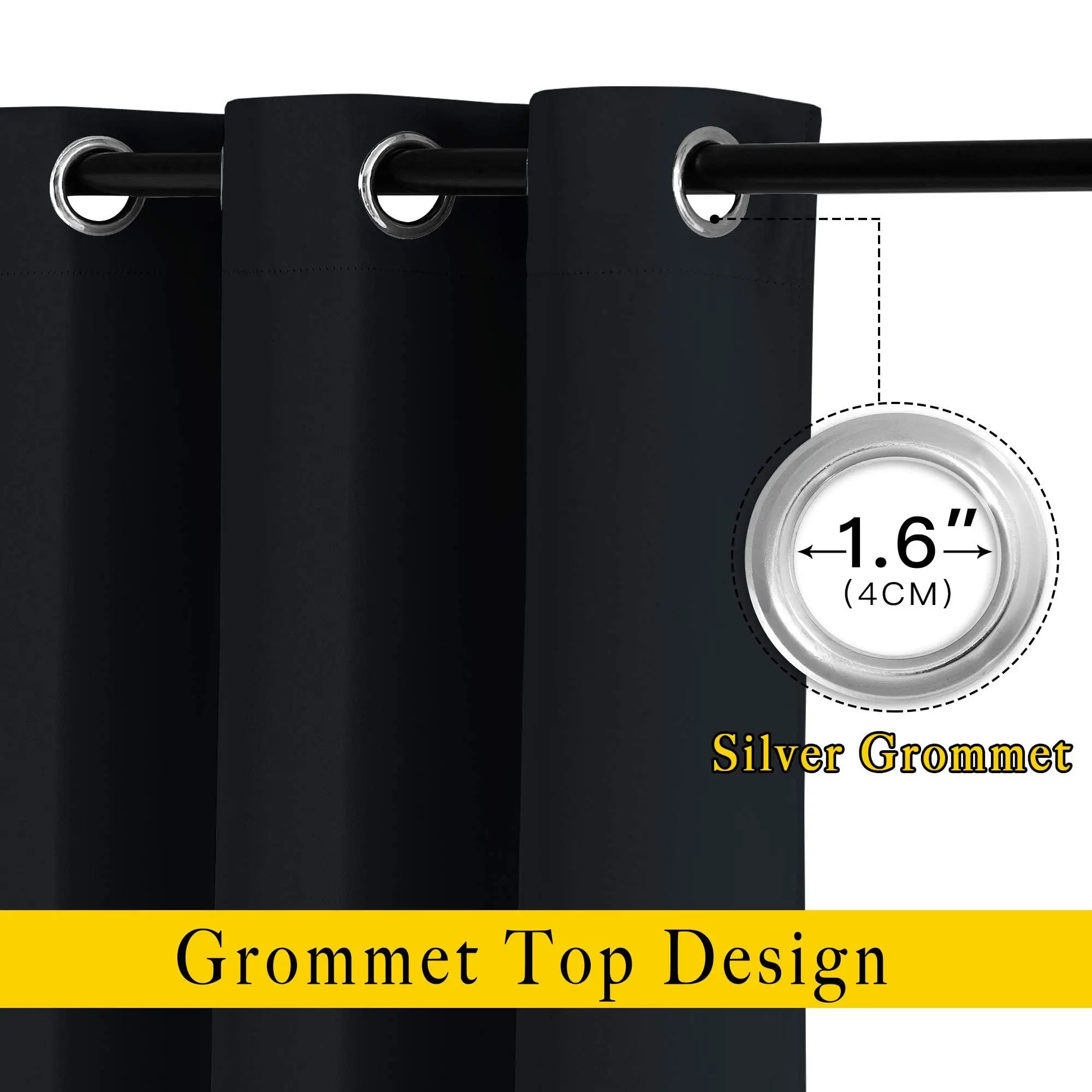 1PC Nicetown Out Curtains for Bedroom, Light Reducing Thermal Insulated, Solid Grommets, Energy Efficient Window Treatments
