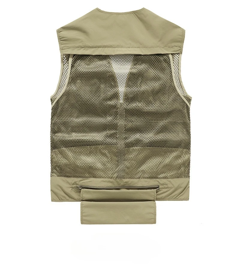 

New Summer Men Multi-pockets Breathable Fishing Vest Coats Outdoor Waterproof Sleeveless Jackets Men Quick-drying Waistcoats 6XL