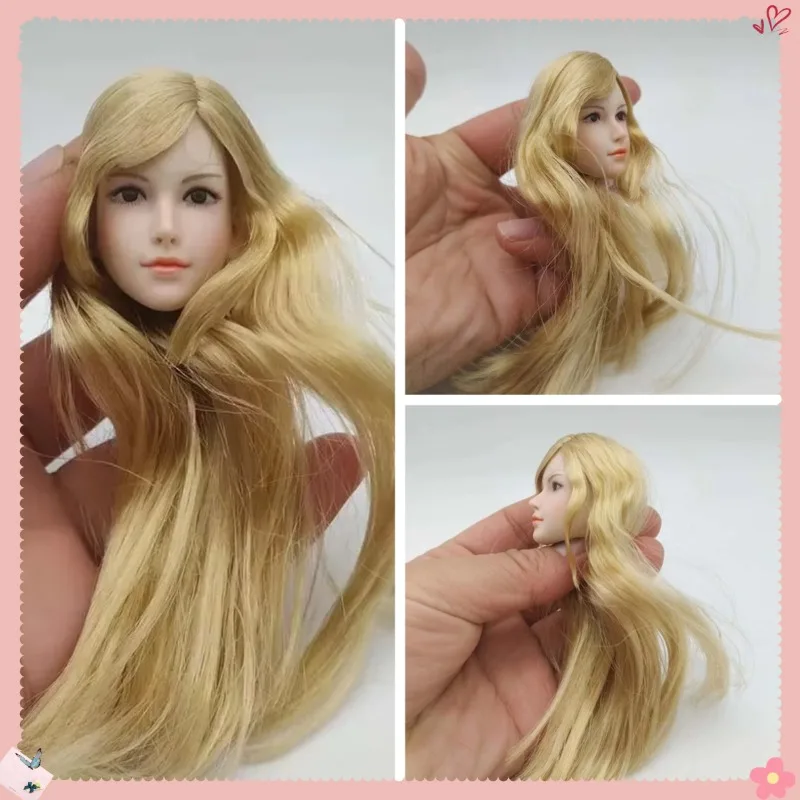 

1/6 Scale Cute Girl Head Sculpt SDH015C Super Duck Asian Beauty Head Carving for 12in Pale Tbl Ph Action Figure Toy