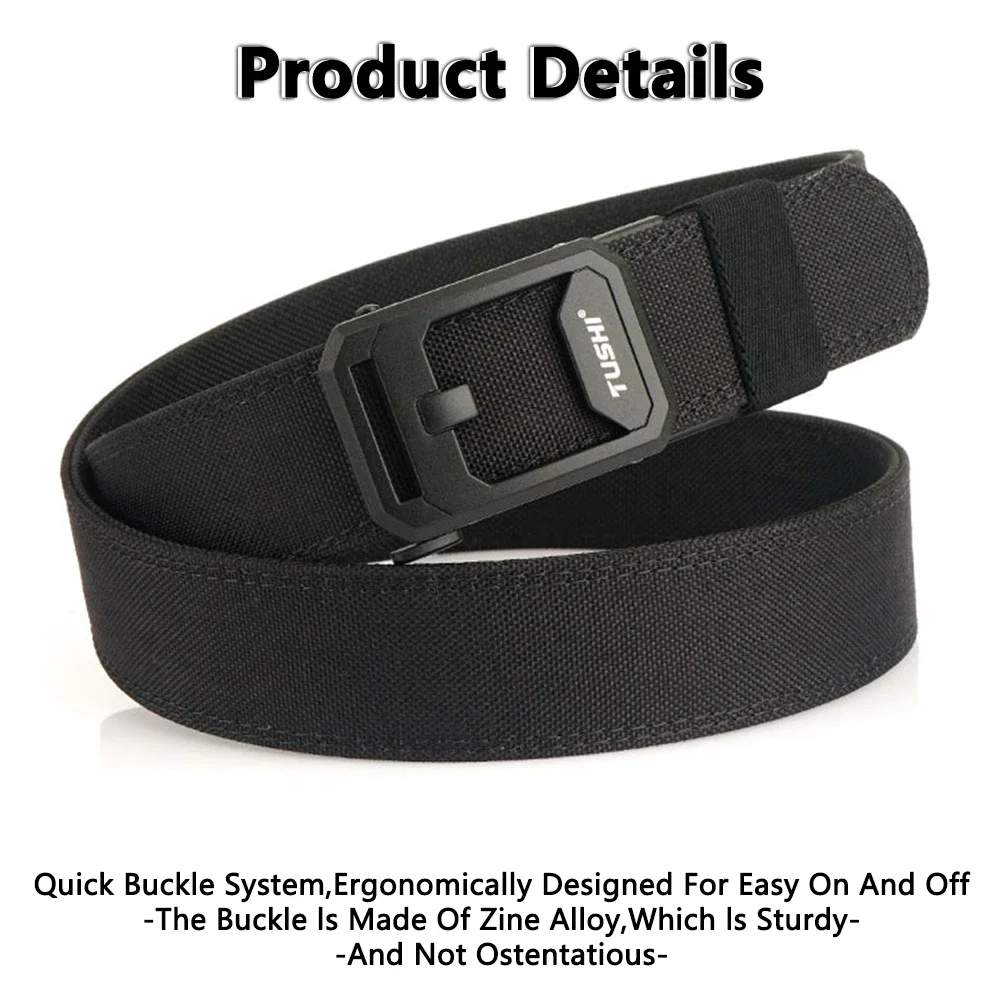 Hard Tactical Belt for Men Sturdy Nylon Metal Automatic Buckle Police Duty Military Belt Outdoor Girdle IPSC Accessories view 4